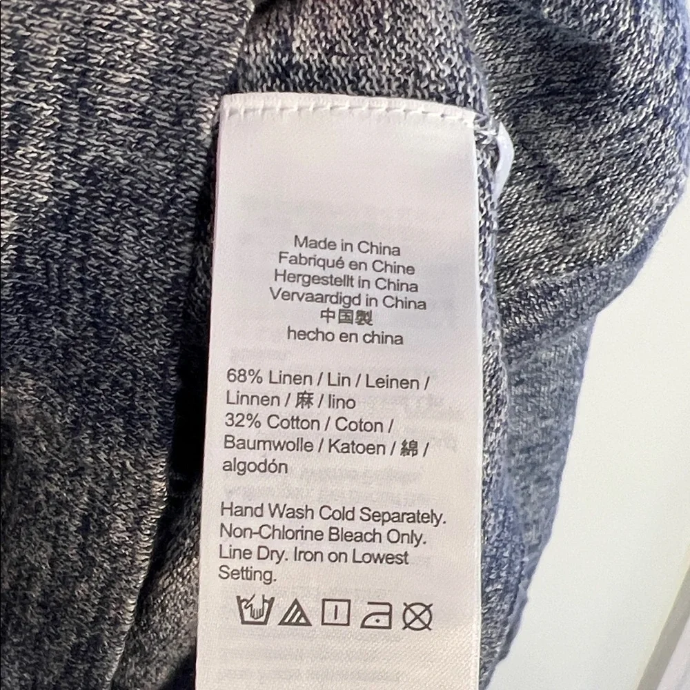 J. Crew luxury linen cotton Blue Knit Top